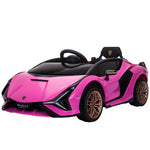 Lamborghini Sian 12v Kids Electric Ride On Car Toy W/ Remote Control | Pink
