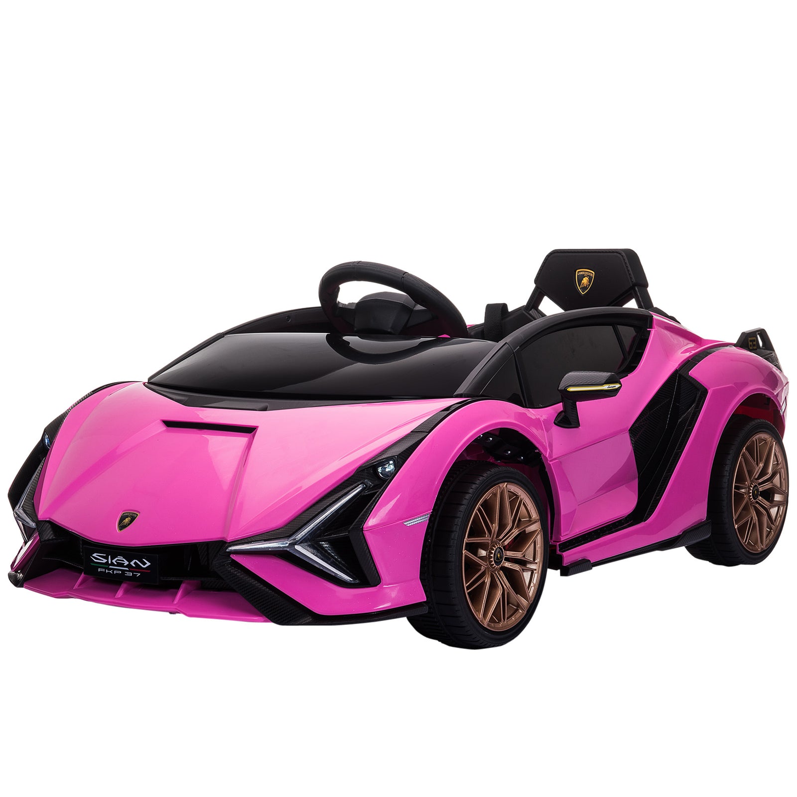 Lamborghini Sian 12v Kids Electric Ride On Car Toy W/ Remote Control | Pink