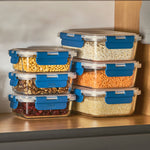 Set Of 10 Glass Oven Safe Food Storage Containers With Plastic Lids