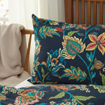 Jamboree Trail Easycare Duvet Cover Set – 200tc Cotton Rich Floral Bedding | Single | Navy Blue