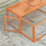 PawHut Rabbit Hutch, Folding Wooden Rabbit Run With Openable Top