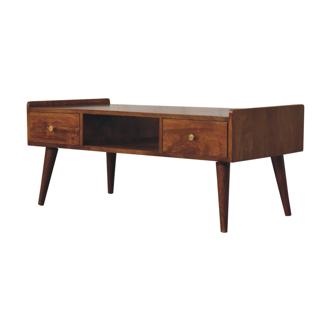 Solid Wood Elevated Chestnut Media Unit