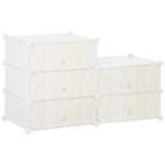 6 Tier Shoe Rack Plastic Storage Cabinet Modular Shoe Tower | One Size | White