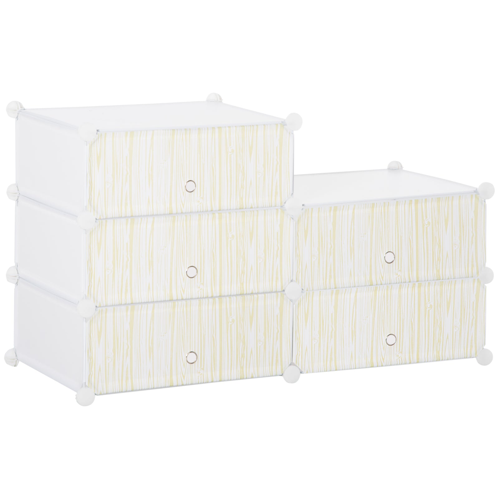 6 Tier Shoe Rack Plastic Storage Cabinet Modular Shoe Tower | One Size | White