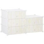6 Tier Shoe Rack Plastic Storage Cabinet Modular Shoe Tower | One Size | White