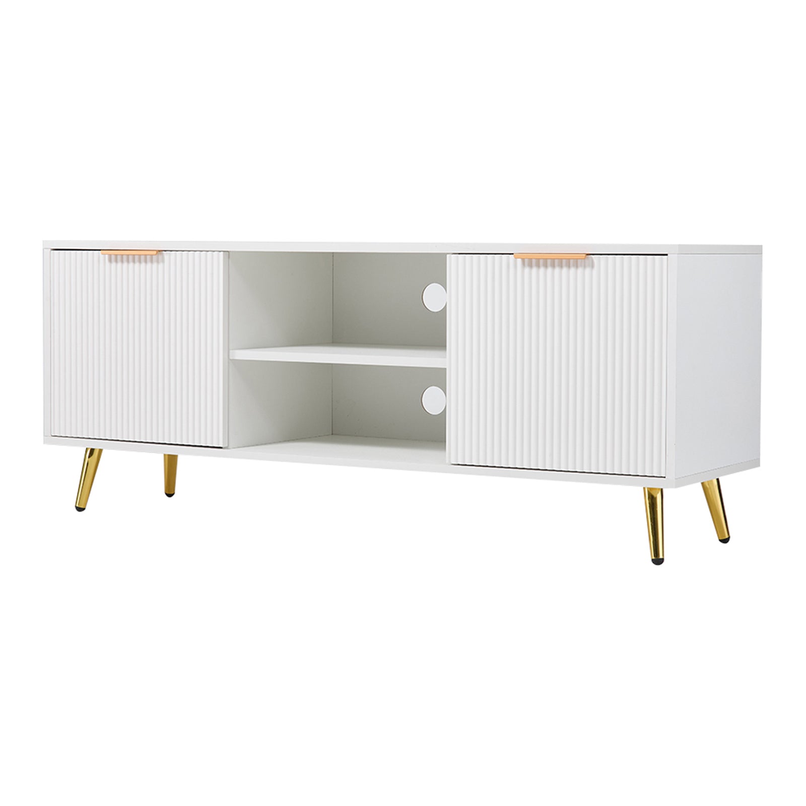 Breeins Tv Stand Entertainment Center With Open Shelves And Storage Cabinets