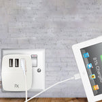 Powabud Mains 2 Port Usb Or 3 Port Usb Charger 3.1amp White