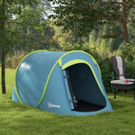 Pop Up 2 Man Tent, 2000mm Waterproof Camping Tent With Bag | Blue