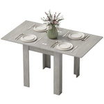 HOMCOM Folding Dining Table For 4-6, Drop Leaf Table For Small Spaces, Grey