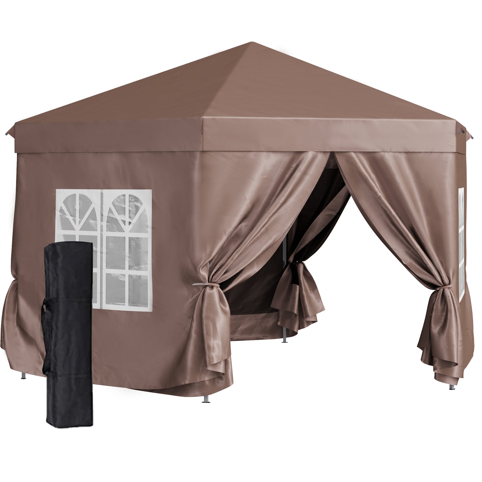 4x4m Garden Gazebo Tent Outdoor Metal Adjust Sun Shade
