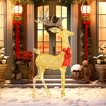 Lighted Reindeer Christmas Decoration W/ Stakes Zip Ties