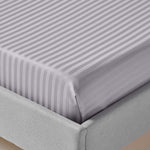 Egyptian Cotton Satin Stripe Flat Sheet 330 Tc | Double | Grey