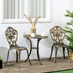 3 Piece Cast Aluminium Bistro Setwith Parasol Hole Balcony
