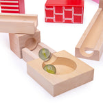 Wooden Marble Run Playset, Includes 53 Play Pieces