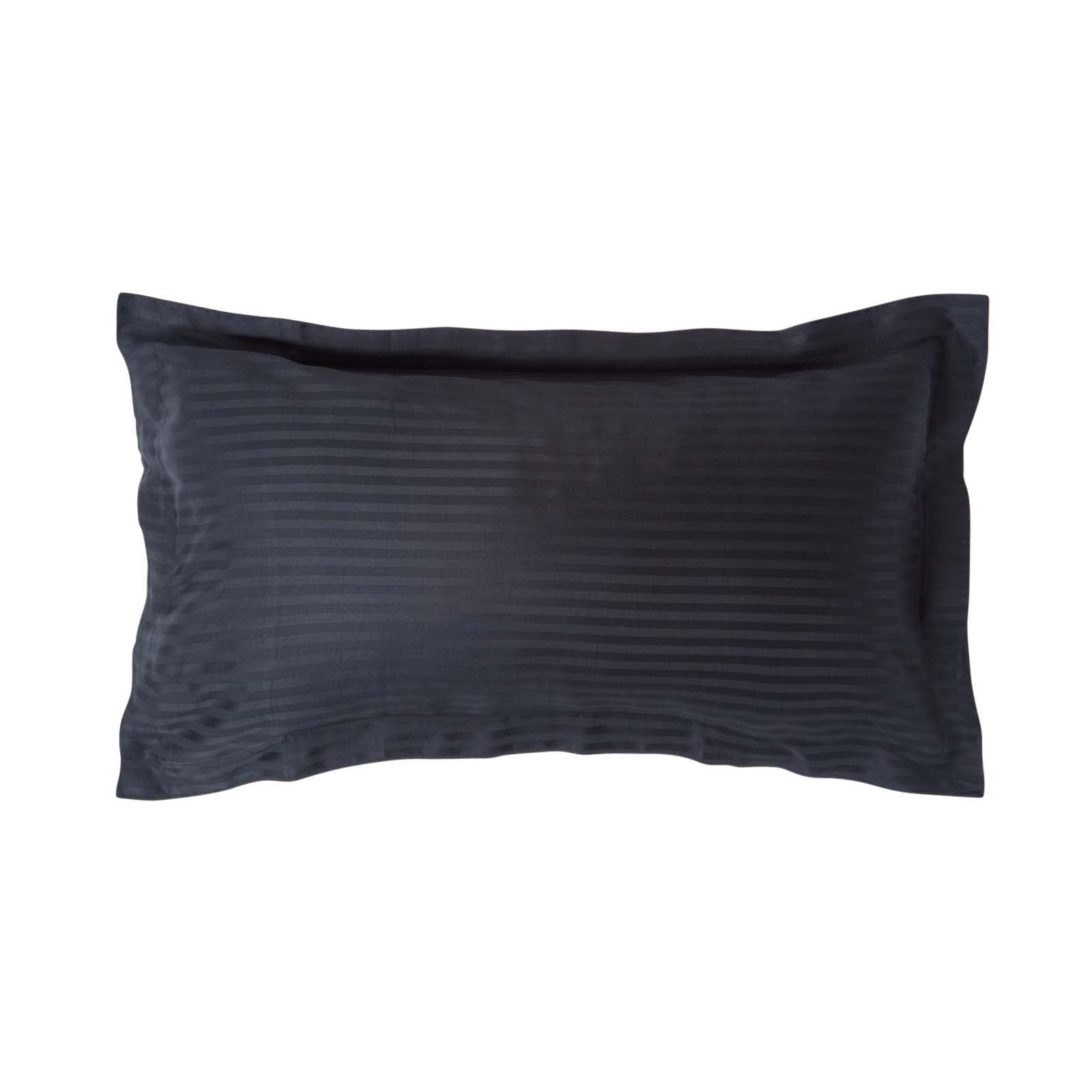 Egyptian Cotton Satin Stripe Oxford Pillowcase 330 Tc | King Pillow Case | Black