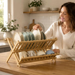 HOMCOM 2-tier Kitchen Storage Unit With Slatted Draining Shelves, Natural