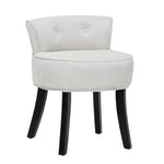 Velvet Slipper Chair Back Chair Sofa Vanity Bedroom Dressing Chair | Grey & White