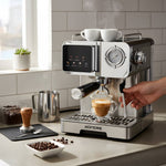1350w Semi-automatic Espresso Machine With Pressure Gauge & 20-bar Pump