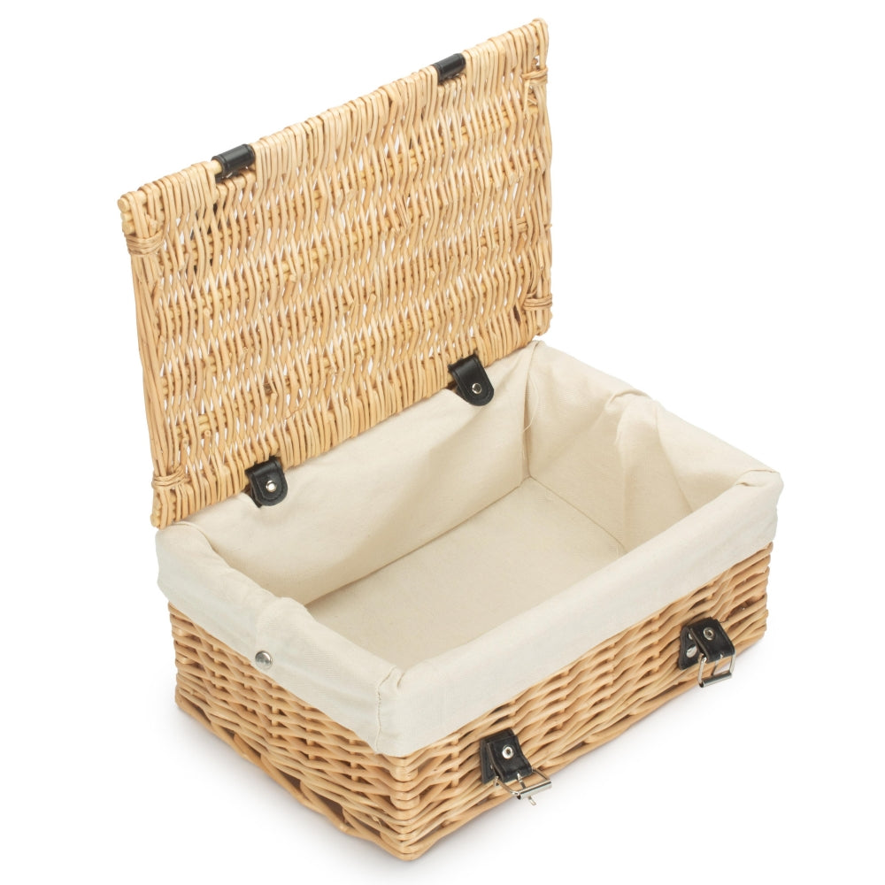 36cm Buff Wicker Empty Picnic Basket | One Size | White