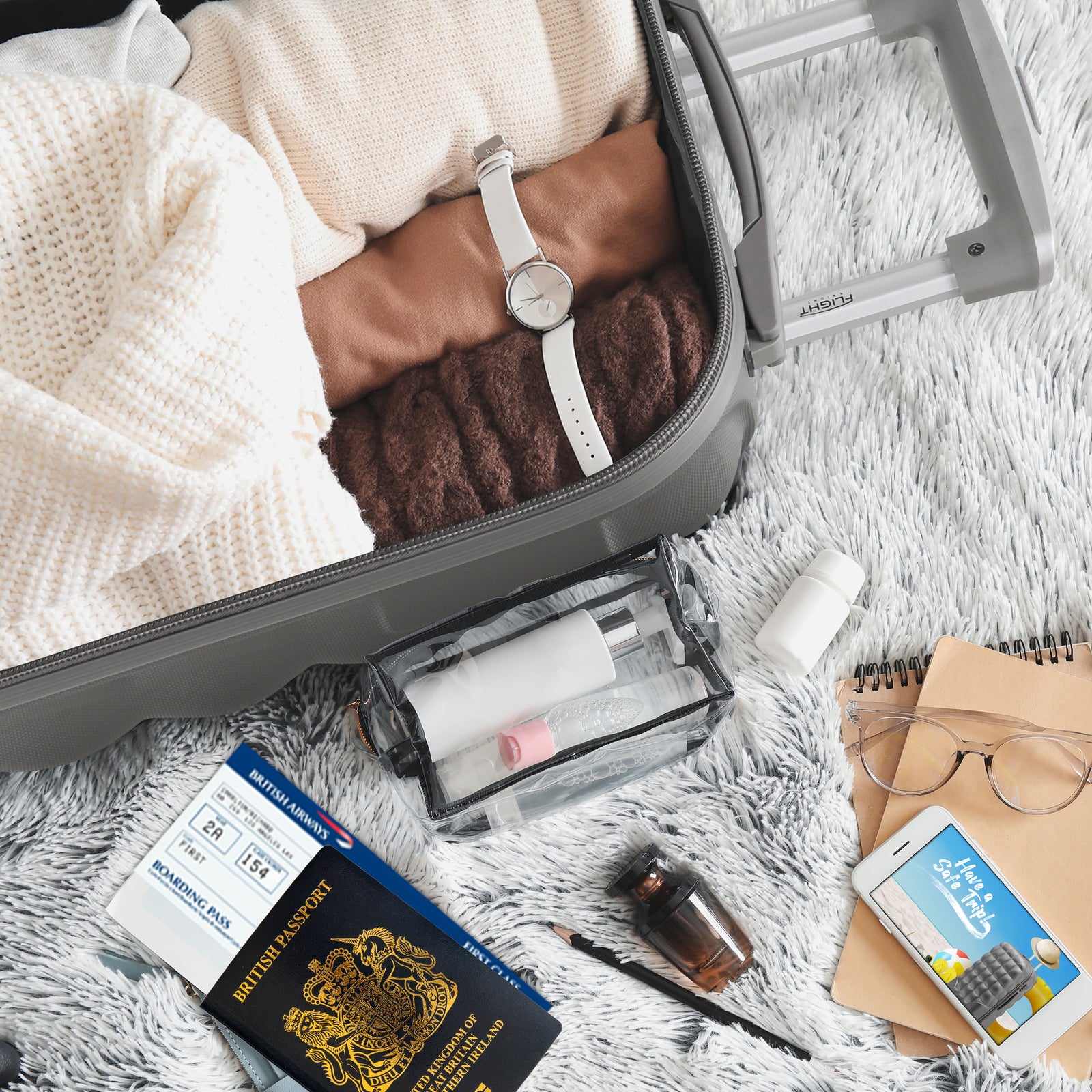 Medium 25" Hard Shell Bubble Design Check-in Suitcase Hold Luggage Bag 20kg+ | Medium | Charcoal