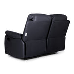 Bonded Leather Recliner Sofa - 2 Seater | Black
