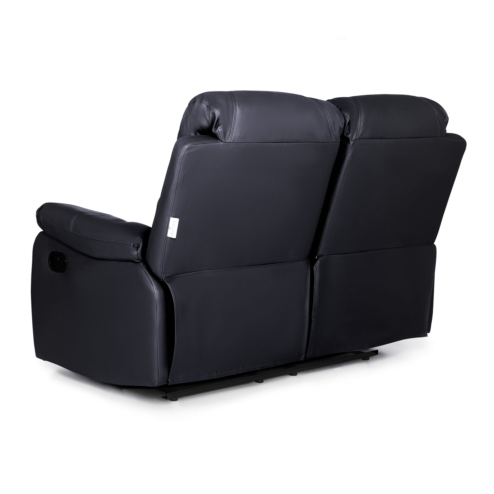 Bonded Leather Recliner Sofa - 2 Seater | Black