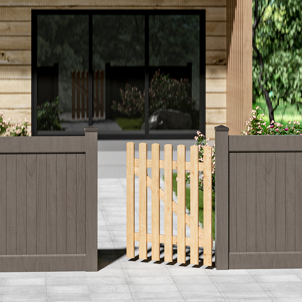 90cm W X 90/150/180cm H Garden Wood Fence Gate With Latch | 90cm