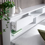 Fabio Wooden Storage Bed With 1 Drawer | King | White