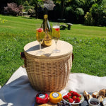 Round Insulated Picnic Basket With Chopping Board Lid