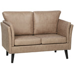 Small Sofa, Loveseat Sofa For Bedroom, Home Office | Brown
