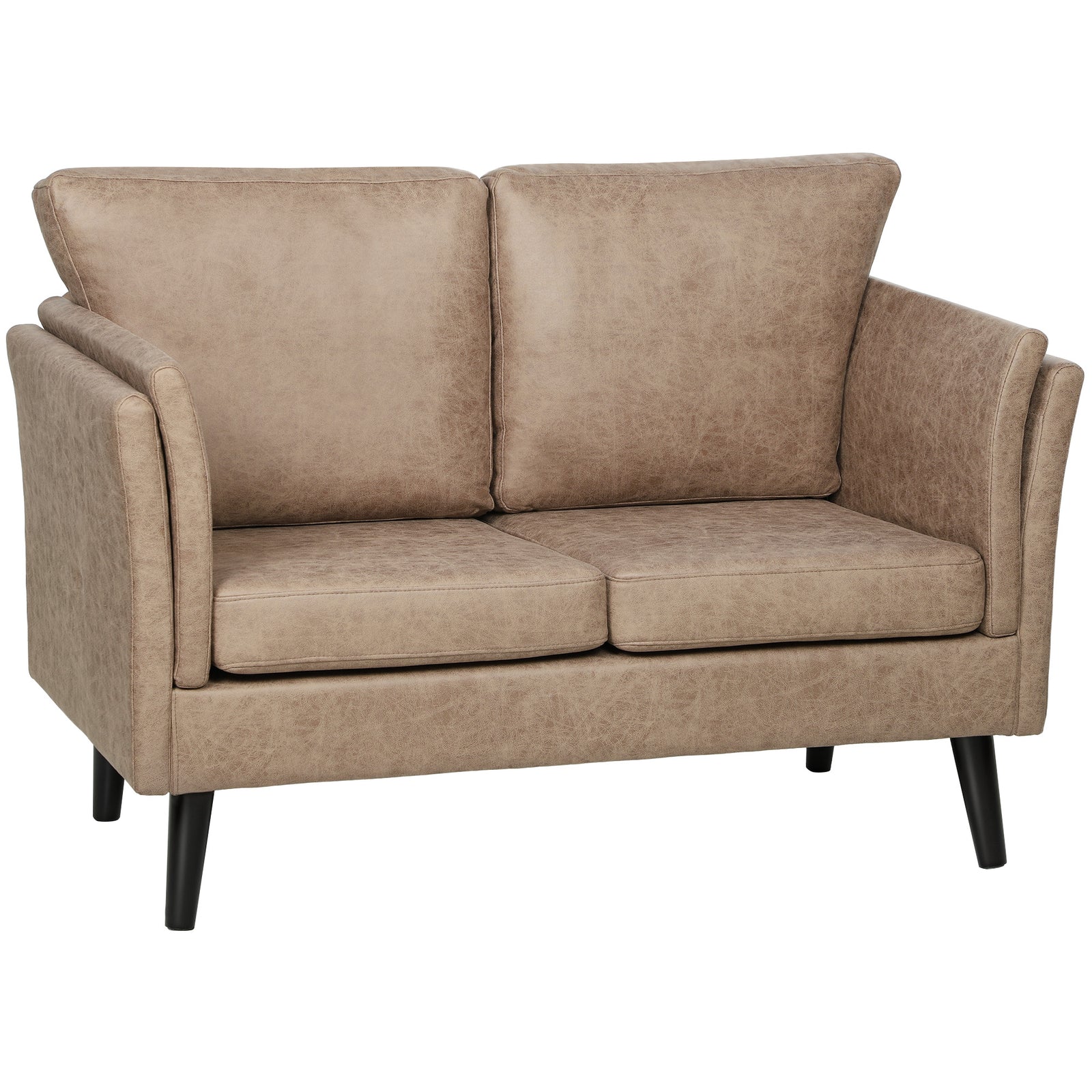 Small Sofa, Loveseat Sofa For Bedroom, Home Office | Brown