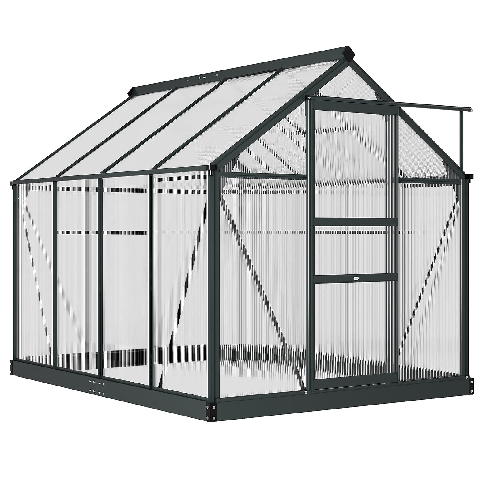 Polycarbonate Walk-in Greenhouse 6x8ft | Gray