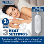Electric Blanket Soft Fleece Fitted Bed Underblanket 3 Setting Heat Control | Single | White