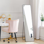 45x155cm Modern Rectangular Metal Floor Mirror Black