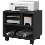 Printer Stand With Storage Printer Cart On Wheels Office | One Size | Black