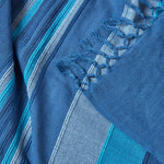 Cotton Morocco Striped Throw | 150cm x 200cm | Blue