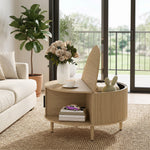 Coffee Table With Lift Top Sliding Door 80 Cm | Natural