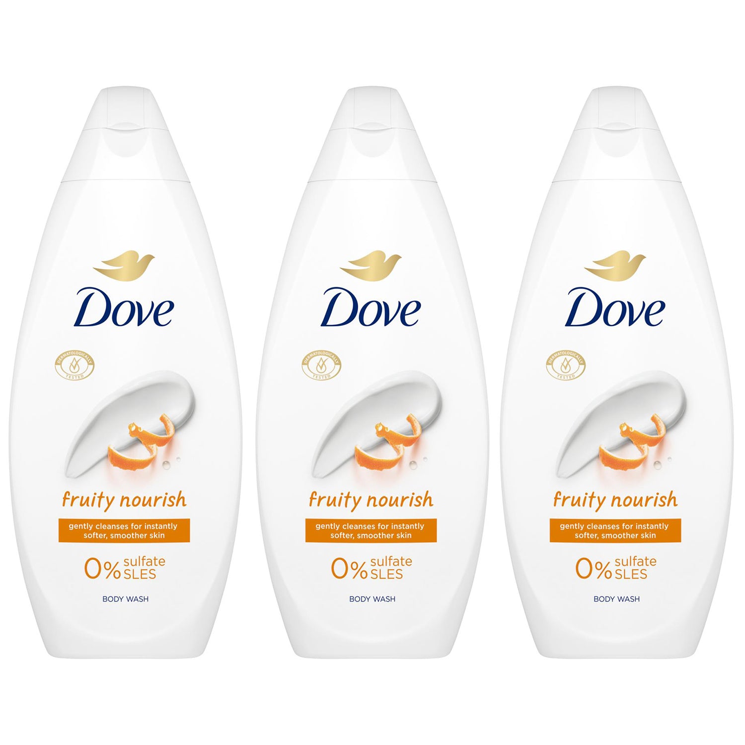 Fruity Nourish Body Wash 0% Sulfate Sles For Soft & Smoother Skin, 3x225ml