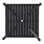 Square Garden Metal Slatted Coffee Table - 80cm X 73cm H