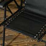 2 Pcs Patio Folding Chair Set, With Armrest, Breathable Mesh | Black