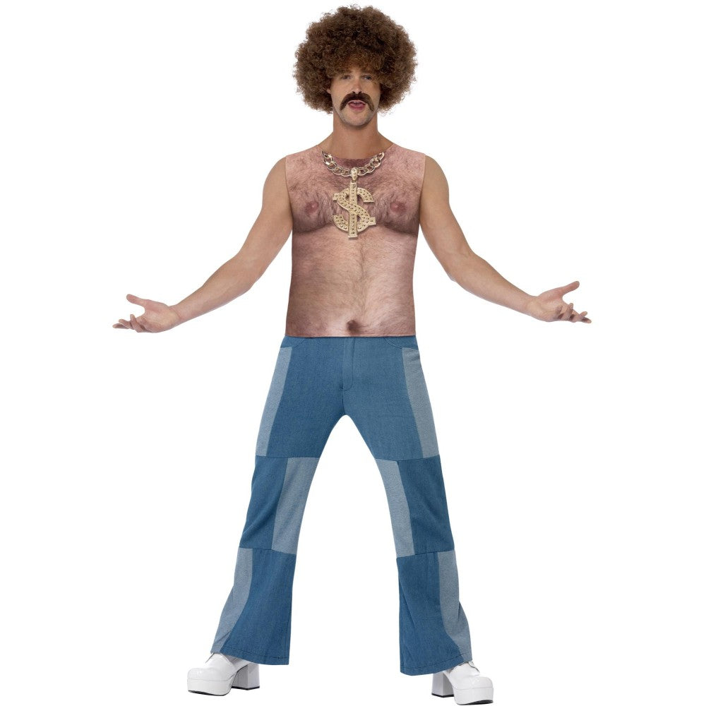 Realistic 70s Hairy Chest, Sleeveless Top | Medium