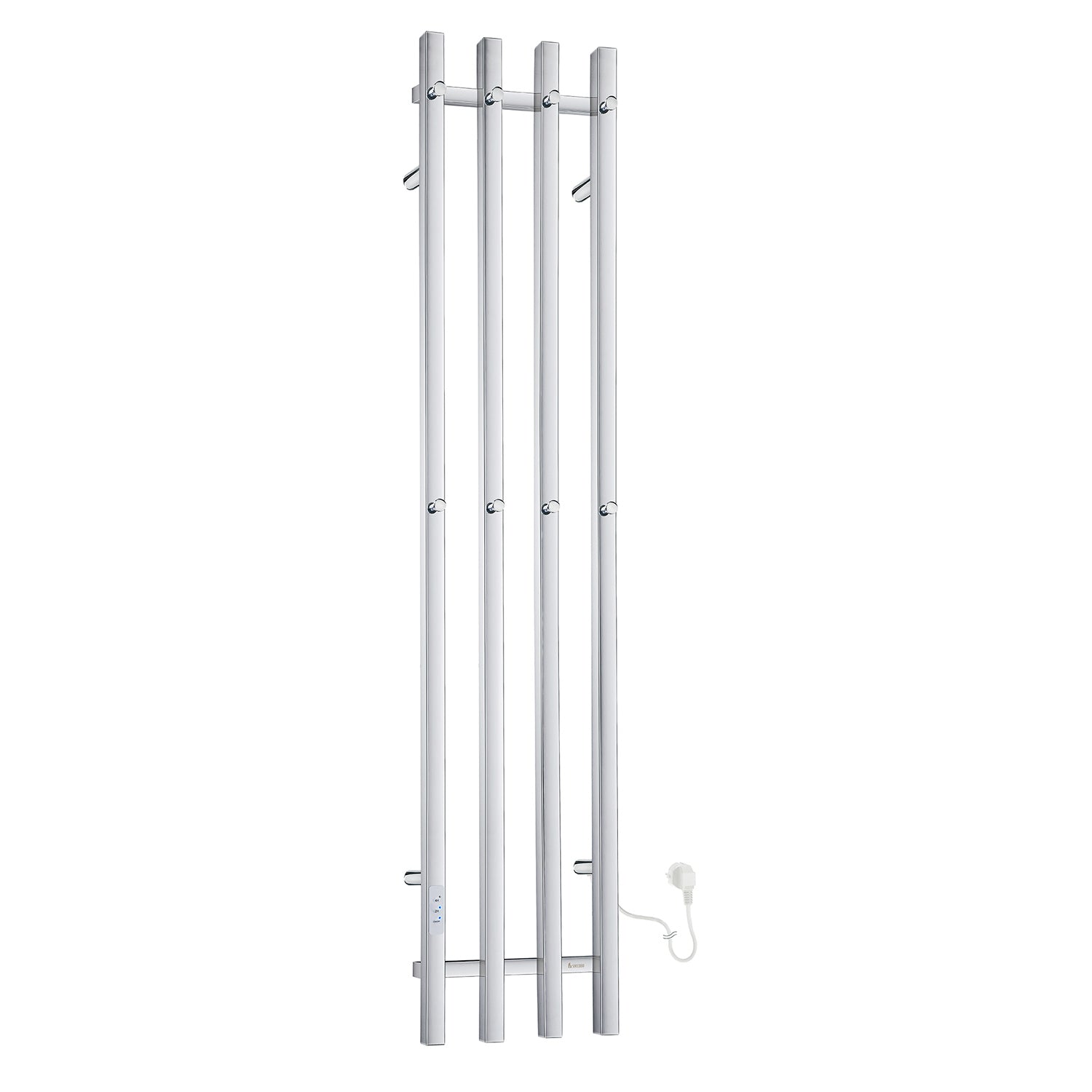 Stainless Steel Heated Vertical Rail Towel Warmer Radiator | Quadruple | Polished Stainless Steel