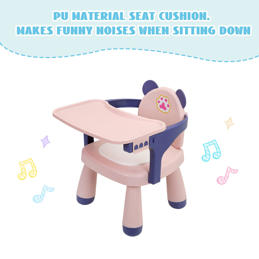 Lightweight Portable Baby Highchair With Tray | Pink