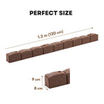 Roman Stone Recycled Rubber Lawn Border Edging | Set of 22 | Brown