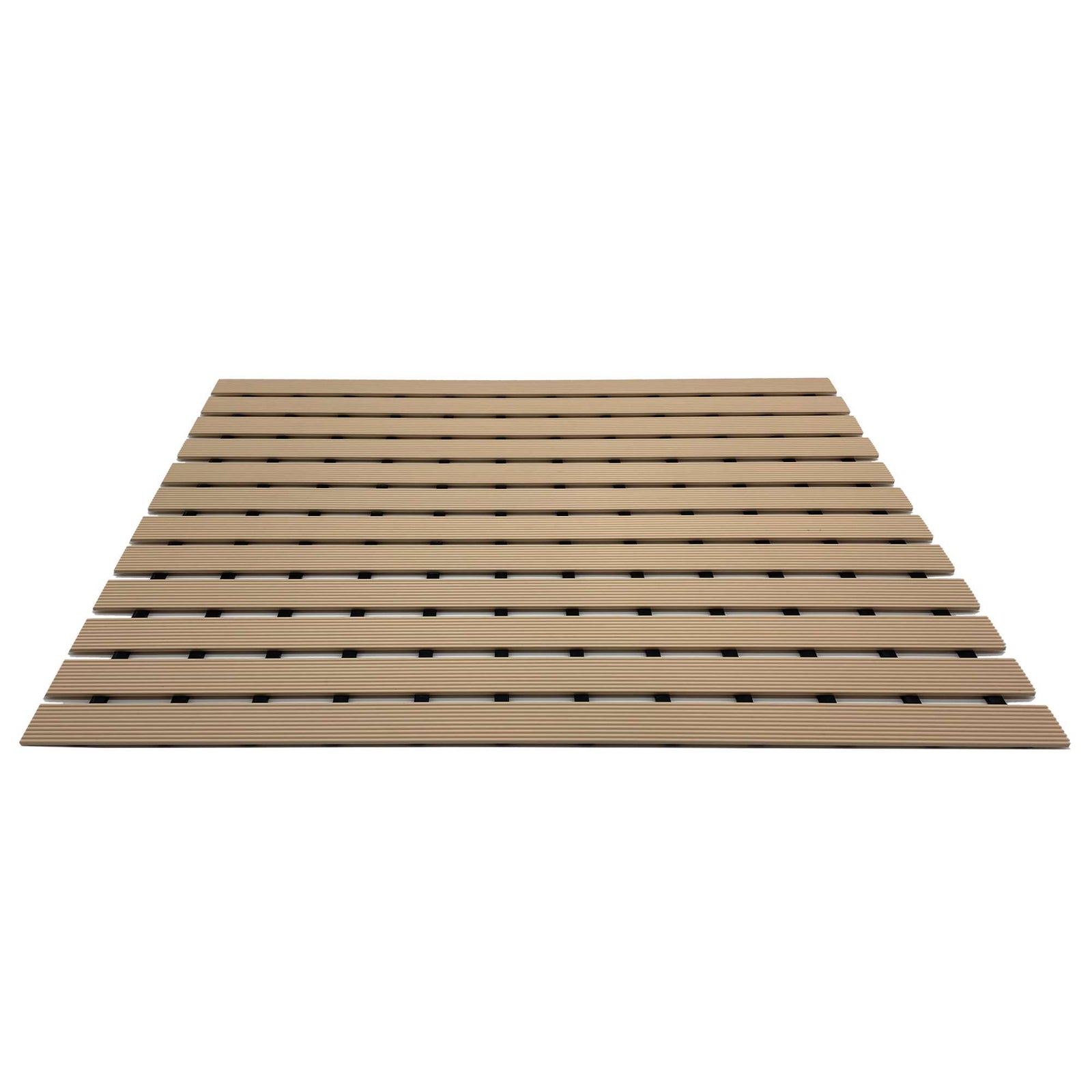 Non-slip Pvc Duckboard Shower Mat  - 61cm X 43cm | Beige