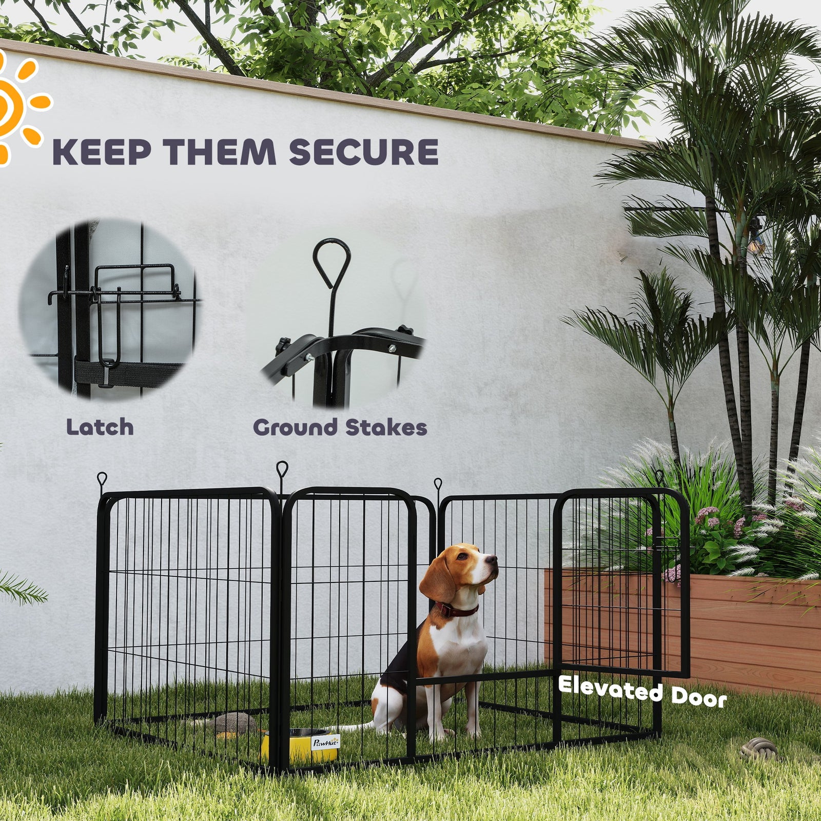 PawHut Dog Whelping Box W/ Washable Whelping Pad, Windproof Cloth, Black