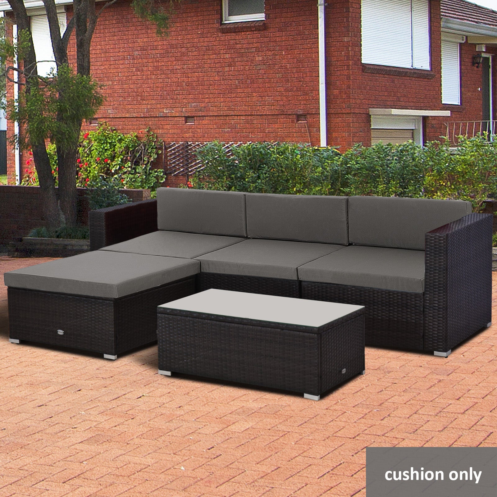 7 Piece Outdoor Furniture Cushion Set For Rattan Furniture | Gray