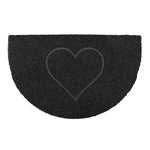 Heart Half Moon Doormat | Medium | Black