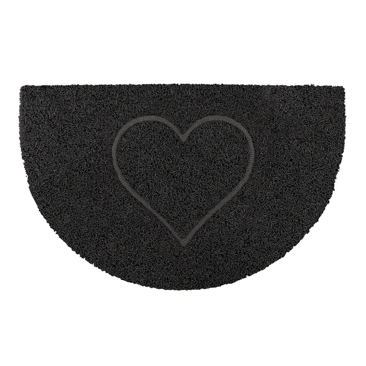 Heart Half Moon Doormat | Medium | Black