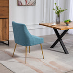 Set Of 2 Lograto Fabric Dining Chairs | Teal